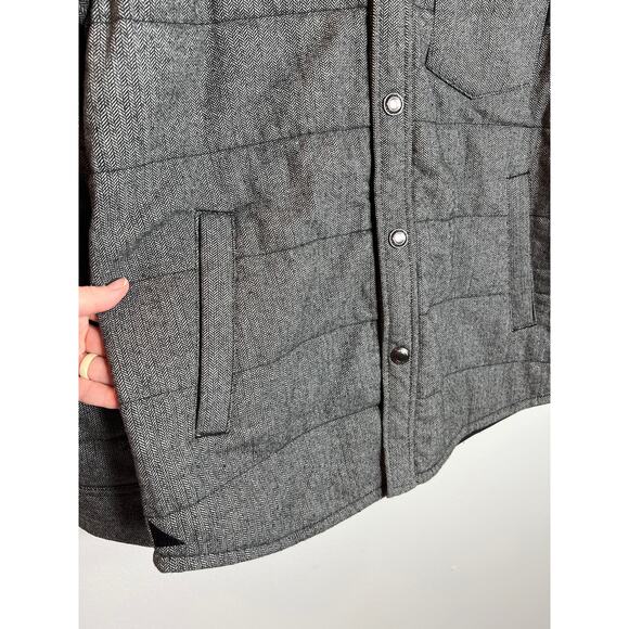 UNTUCKit Men's Vinifera Quilt Herringbone Shirt Jacket Gray Wool Blend Capsule - Picture 5 of 11